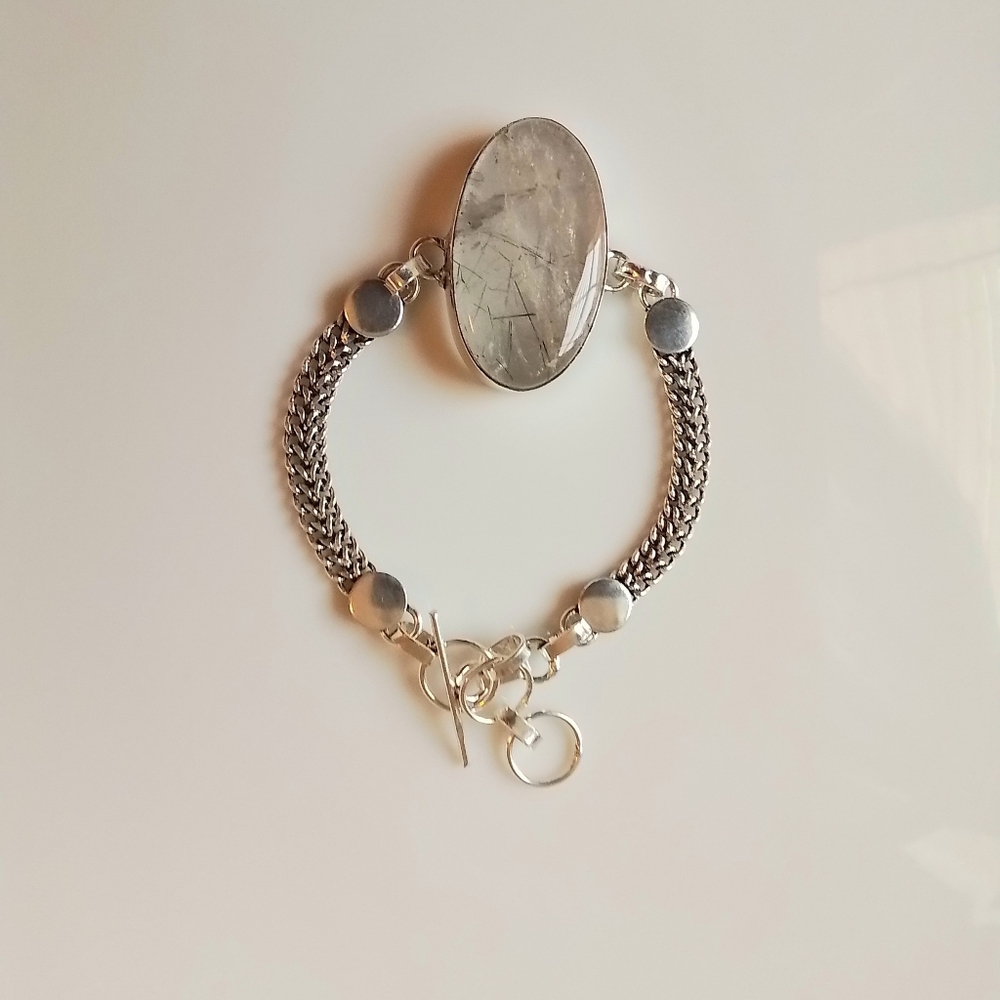 Black Rudilated Quartz Bracelet - Picture 4 of 6